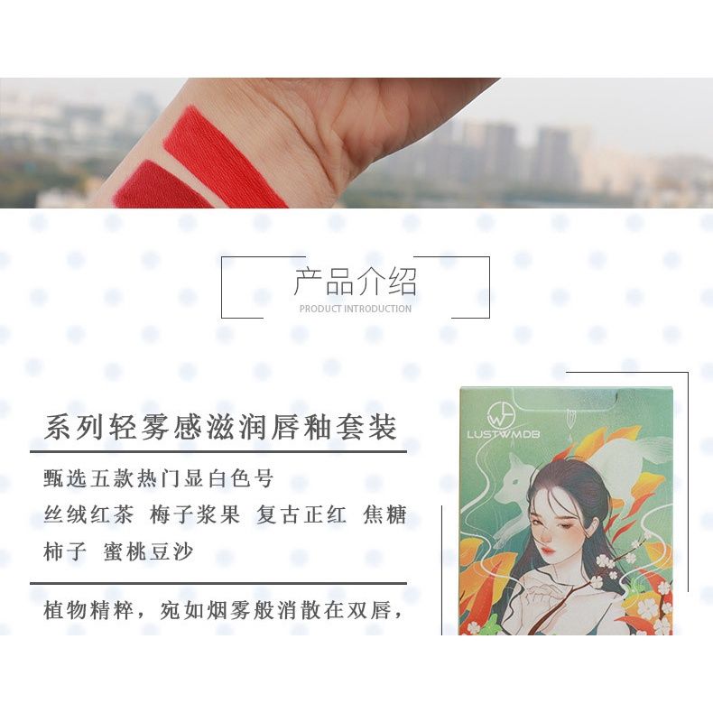 Set 5 Son Kem Lì Cô Gái Hoa Anh Đào LUSTWMDB