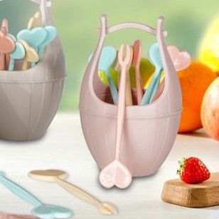 Bộ 10 Dĩa Ăn Hoa Quả Kèm Giỏ No.3399
