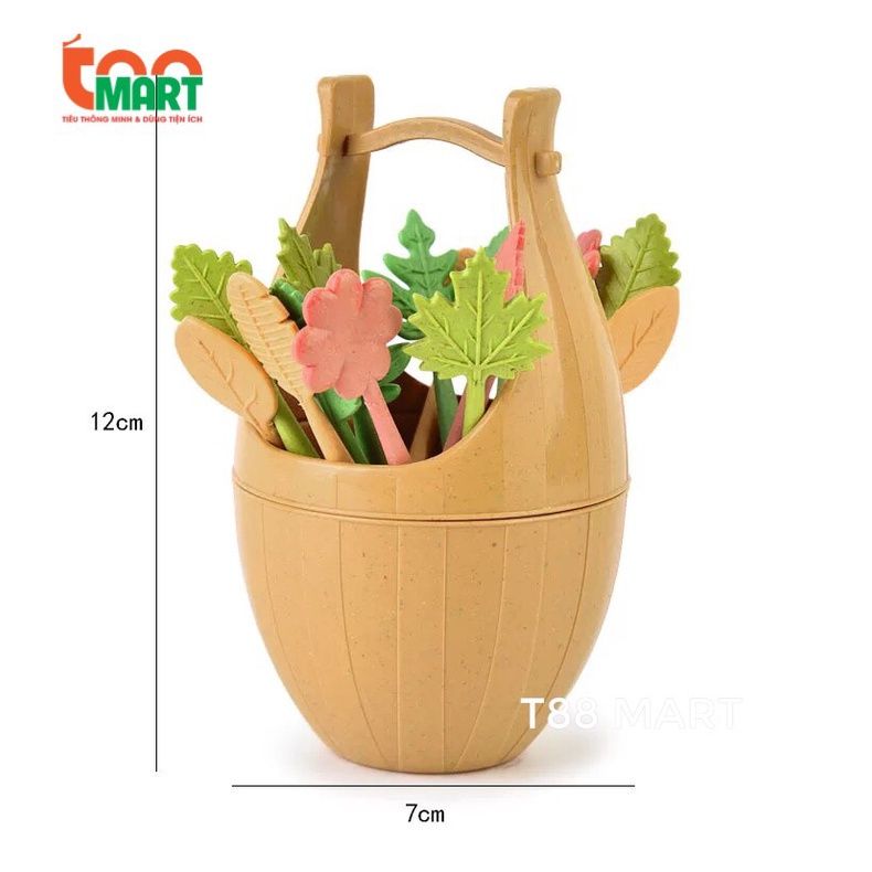Bộ 10 Dĩa Ăn Hoa Quả Kèm Giỏ No.3399