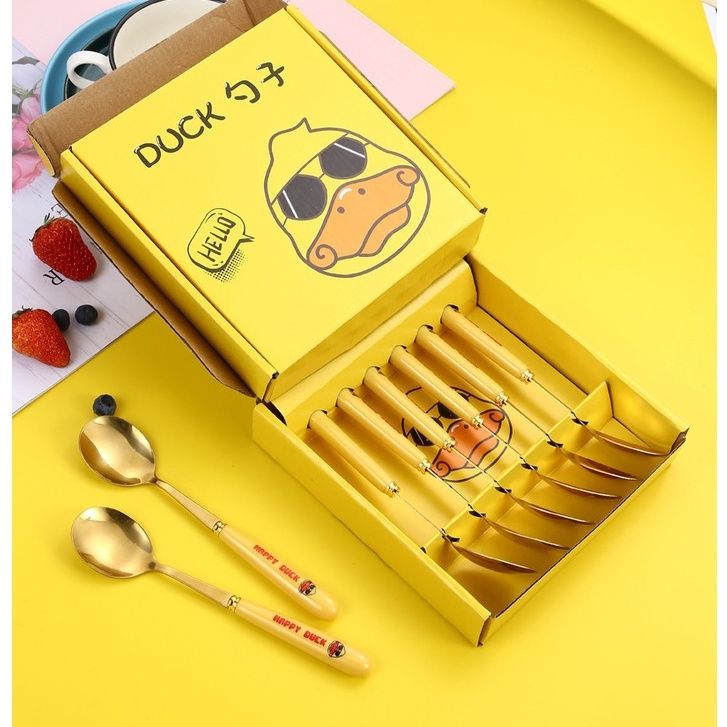 Set 6 Thìa Vịt Vàng Siêu Cute
