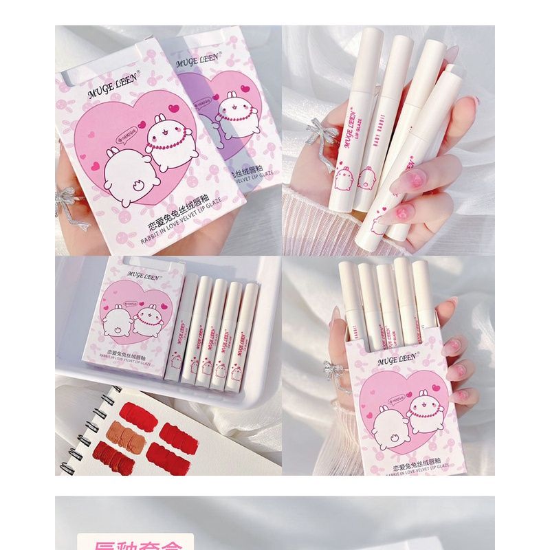 Set 5 Son Kem Lì MUGE LEEN Thỏ Love