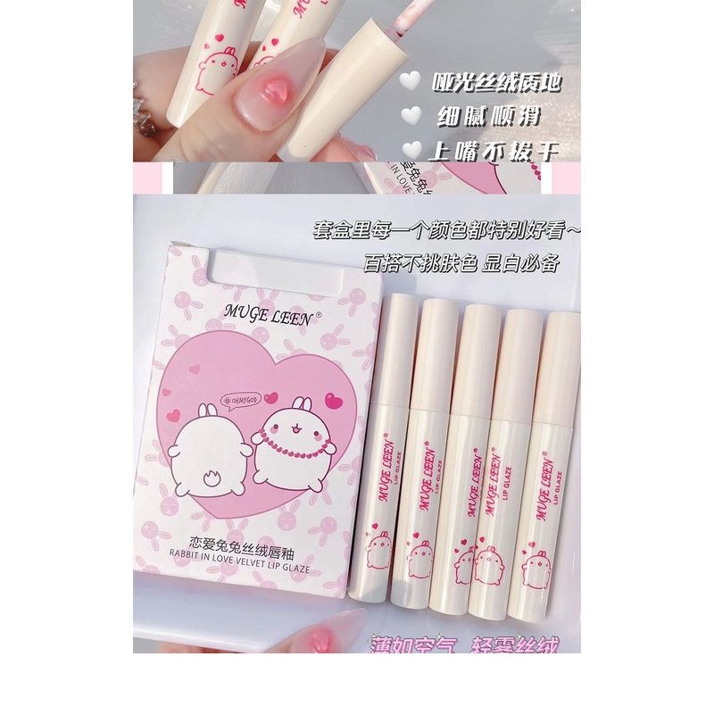 Set 5 Son Kem Lì MUGE LEEN Thỏ Love