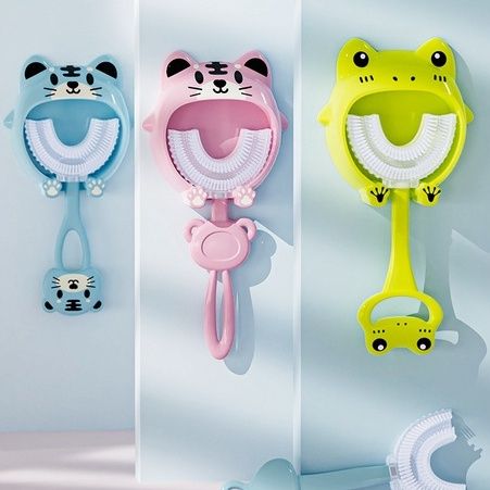 Bàn Chải Chữ U Hình Thú Kèm Giỏ Cài Siêu Cute