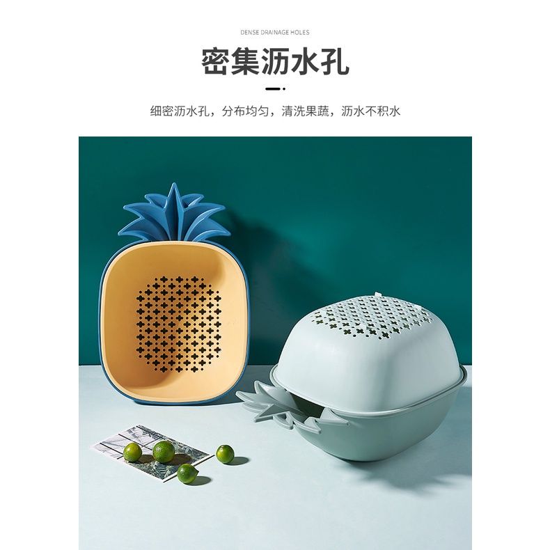 Rổ Kèm Chậu Hình Quả Dứa