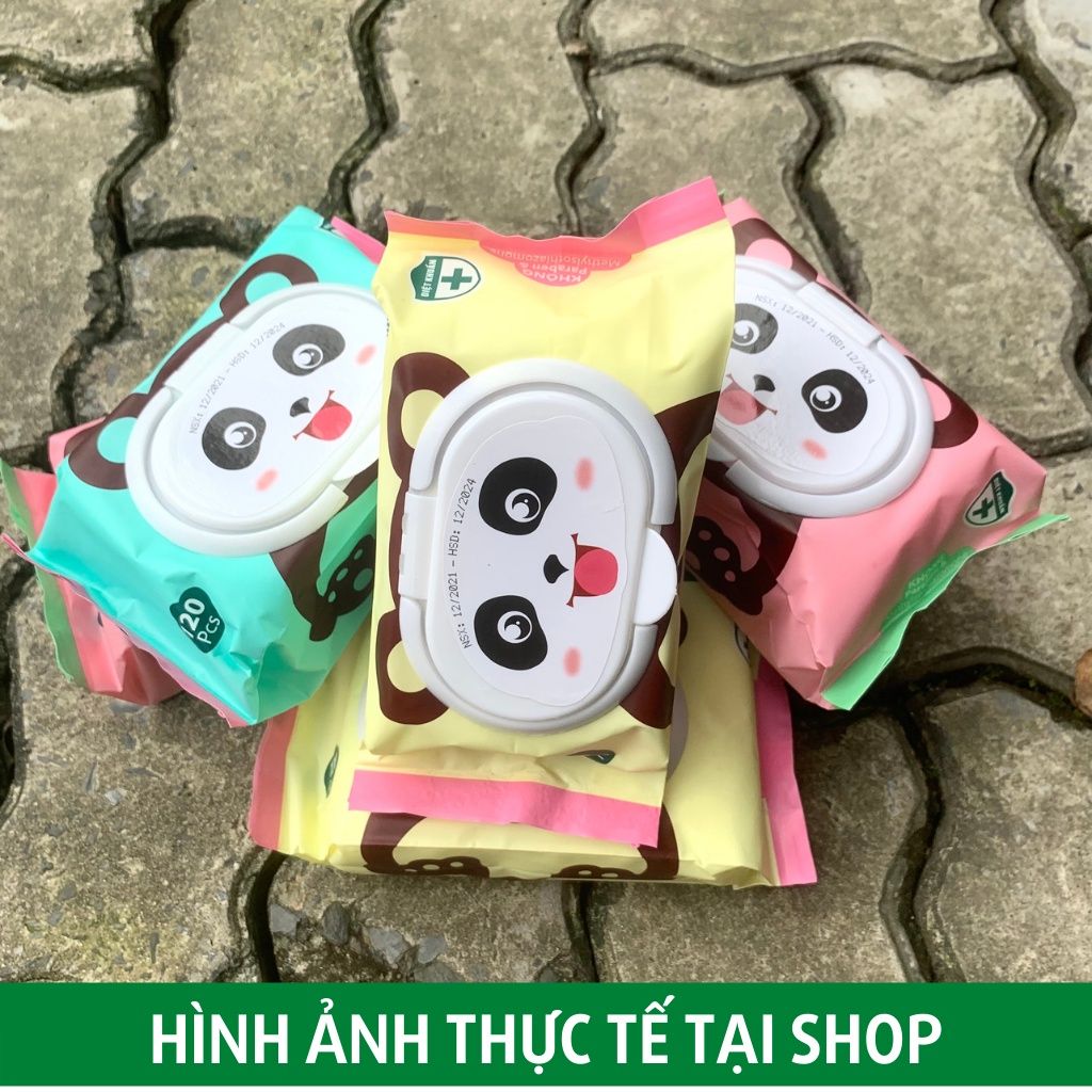 BÁN LẺ 1 Gói 120 Tờ Khăn Ướt Gấu Trúc An Toàn Cho Bé(PHÚ ĐẠT)