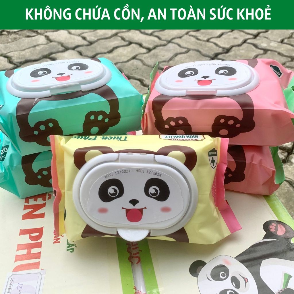 1 THÙNG 32 Gói Khăn Ướt Gấu Trúc An Toàn Cho Bé 120 Tờ(PHÚ ĐẠT)