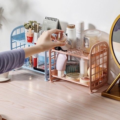 Kệ 2 Tầng Để Bàn Kiểu Caro Lắp Ghép 4 Chi Tiết MẪU MỚI