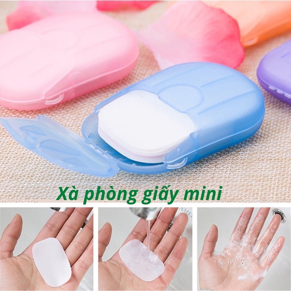 Xà Phòng Giấy Hộp Nhiều Miếng Tiện Dụng(Miếng Dài / Hộp Bầu Dục)