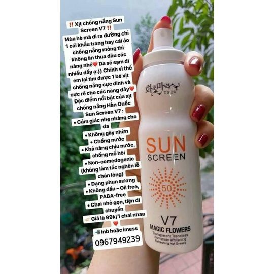 Xịt Chống Nắng V7 200ml No.KANN3503