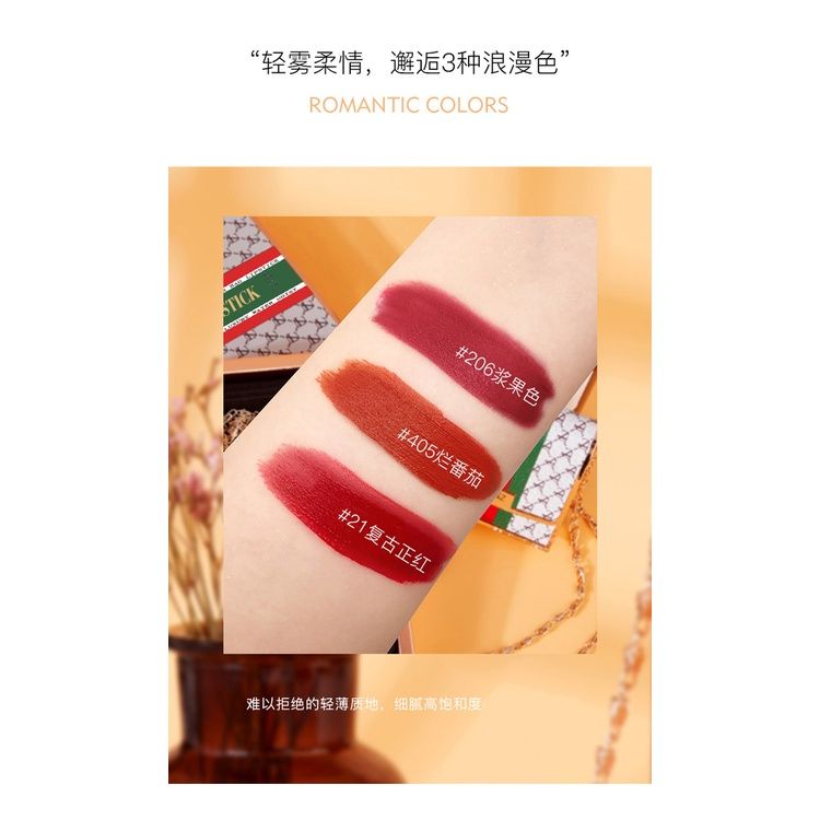 Set 3 Son Thỏi matte Túi Xách Linnsz Vàng "Style Gucci"
