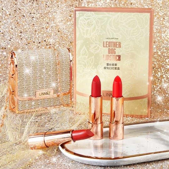 Set 3 Son Thỏi Matte Túi Xách Linnsz Khảm Đá NO.9213