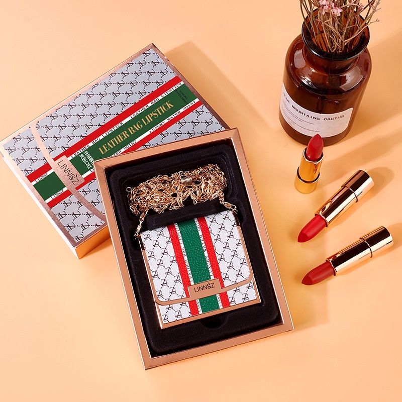 Set 3 Son Thỏi matte Túi Xách Linnsz Vàng "Style Gucci"