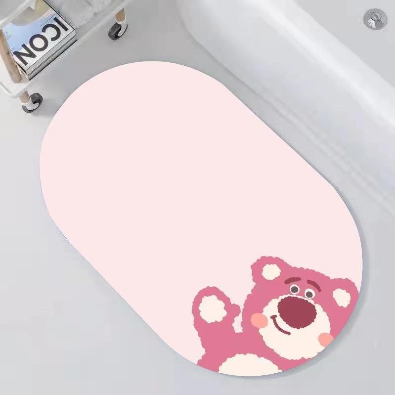 Thảm Chân Gấu Dâu LOTSO 60x40cm(Loại Vải,Đế Chống Trượt)