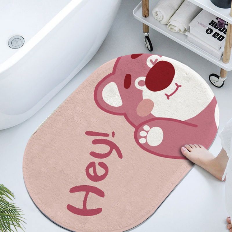 Thảm Chân Gấu Dâu LOTSO 60x40cm(Loại Vải,Đế Chống Trượt)