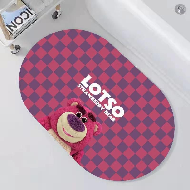 Thảm Chân Gấu Dâu LOTSO 60x40cm(Loại Vải,Đế Chống Trượt)