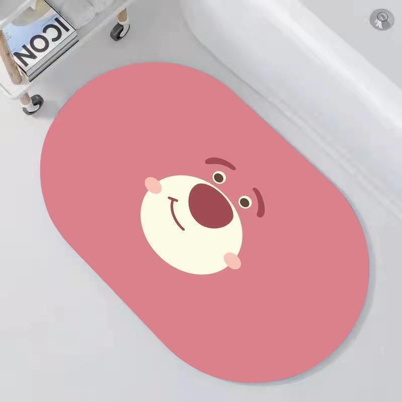 Thảm Chân Gấu Dâu LOTSO 60x40cm(Loại Vải,Đế Chống Trượt)