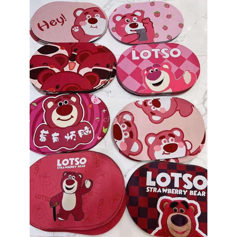 Thảm Chân Gấu Dâu LOTSO 60x40cm(Loại Vải,Đế Chống Trượt)