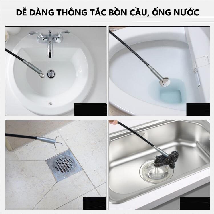 Dây Thông Cống Có Đầu Kẹp Rác 60cm