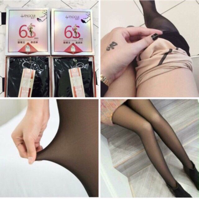Quần Tất 3D 6S Giả Da Đánh Lừa Thị Giác NO.1675 - Màu Đen