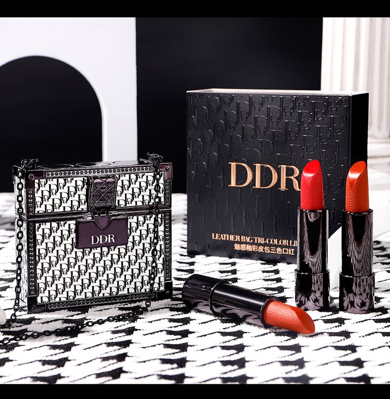 Set 3 Son Lì Túi Xách DDR Kiểu Dior Kèm Gương Sang Chảnh