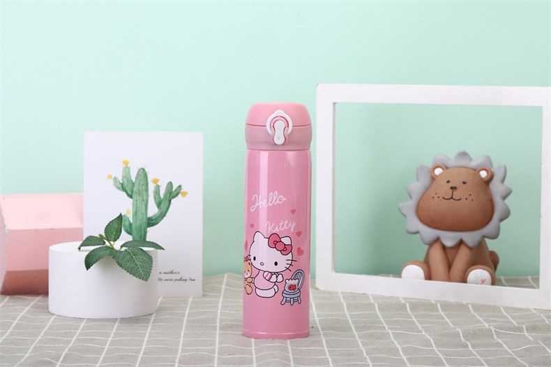 Bình iNox Giữ Nhiệt 500ml VACUUM FLASK Họa Tiết Hoạt Hình Ngẫu Nhiên