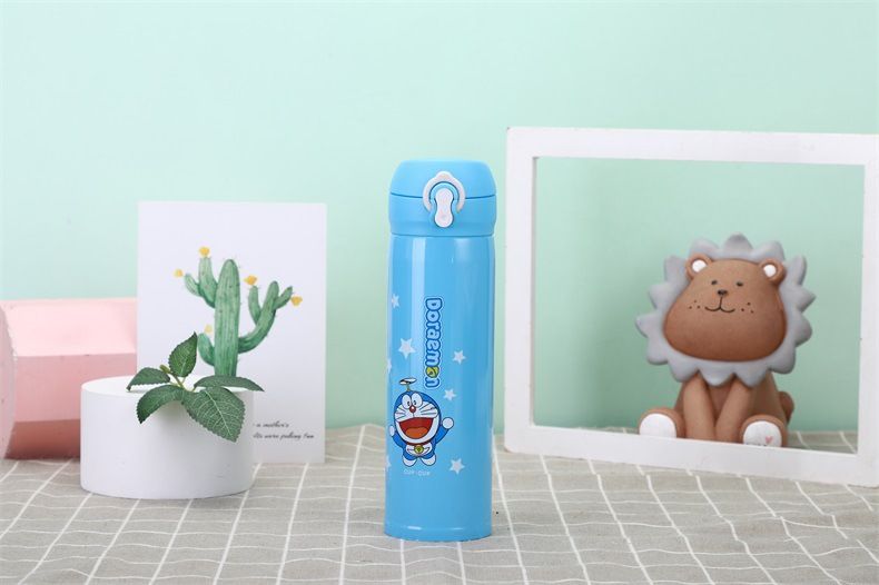 Bình iNox Giữ Nhiệt 500ml VACUUM FLASK Họa Tiết Hoạt Hình Ngẫu Nhiên