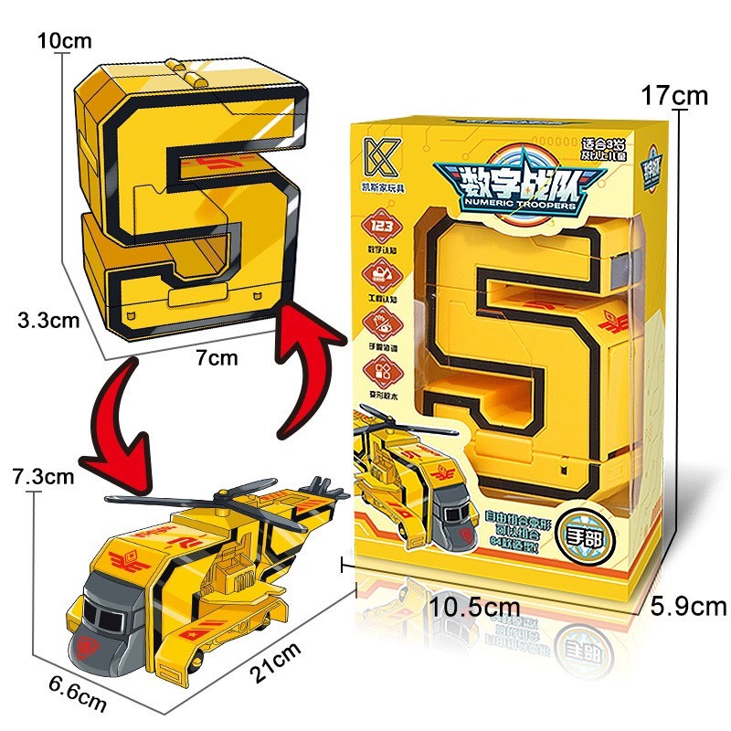 Bộ Số Biến Hình Lắp Ráp Ô Tô Thành Robot Siêu Đỉnh Cao Từ 0-4 và 5-9(CÓ BÁN LẺ) - BÁN LẺ SỐ 5