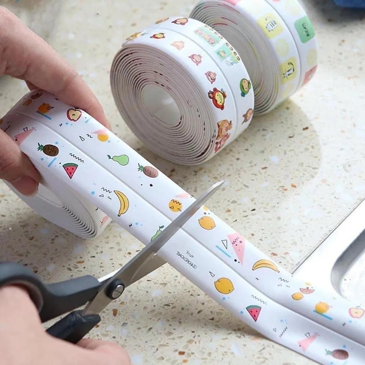 Cuộn Băng Keo Dán Mép Tường Chống Thấm Loại Có Họa Tiết(Túi PPF)MỚI