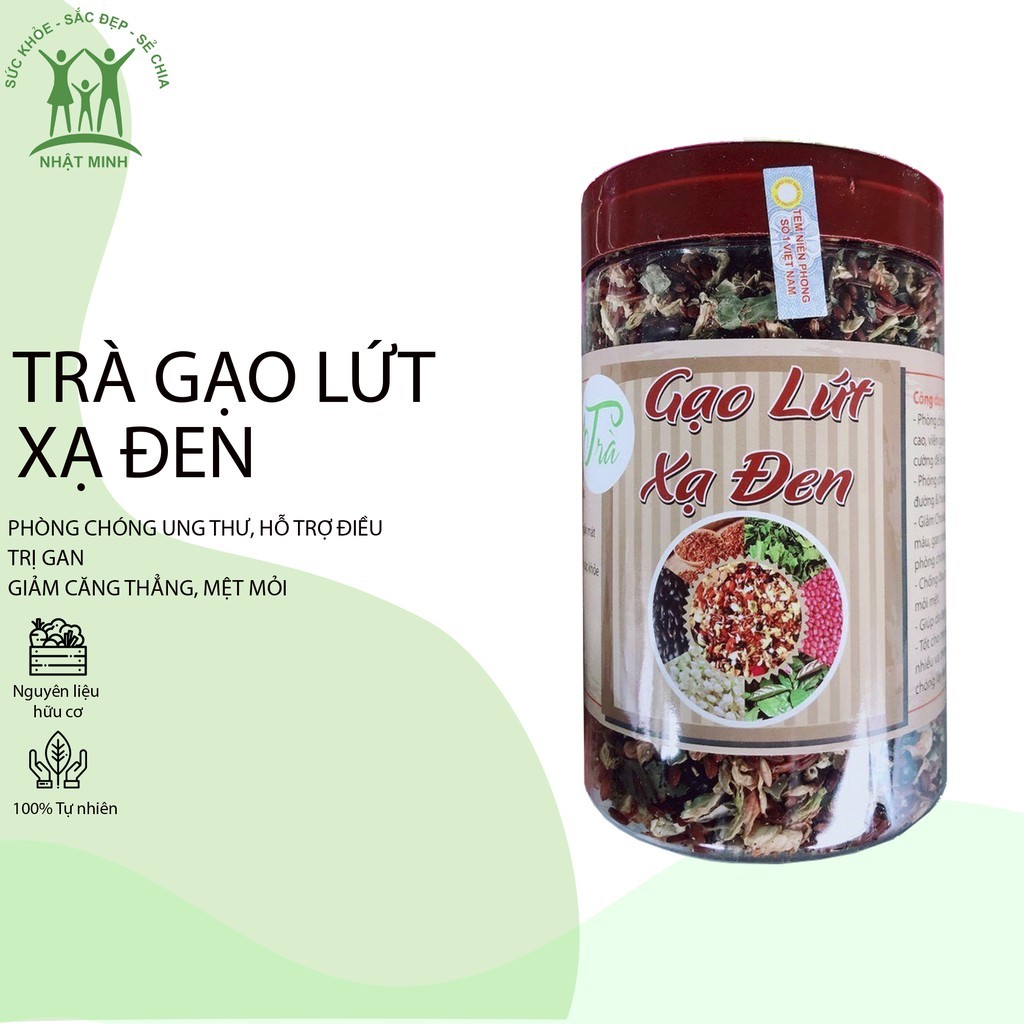 Trà Gạo Lứt Xạ Đen 350g(Hộp Tròn)