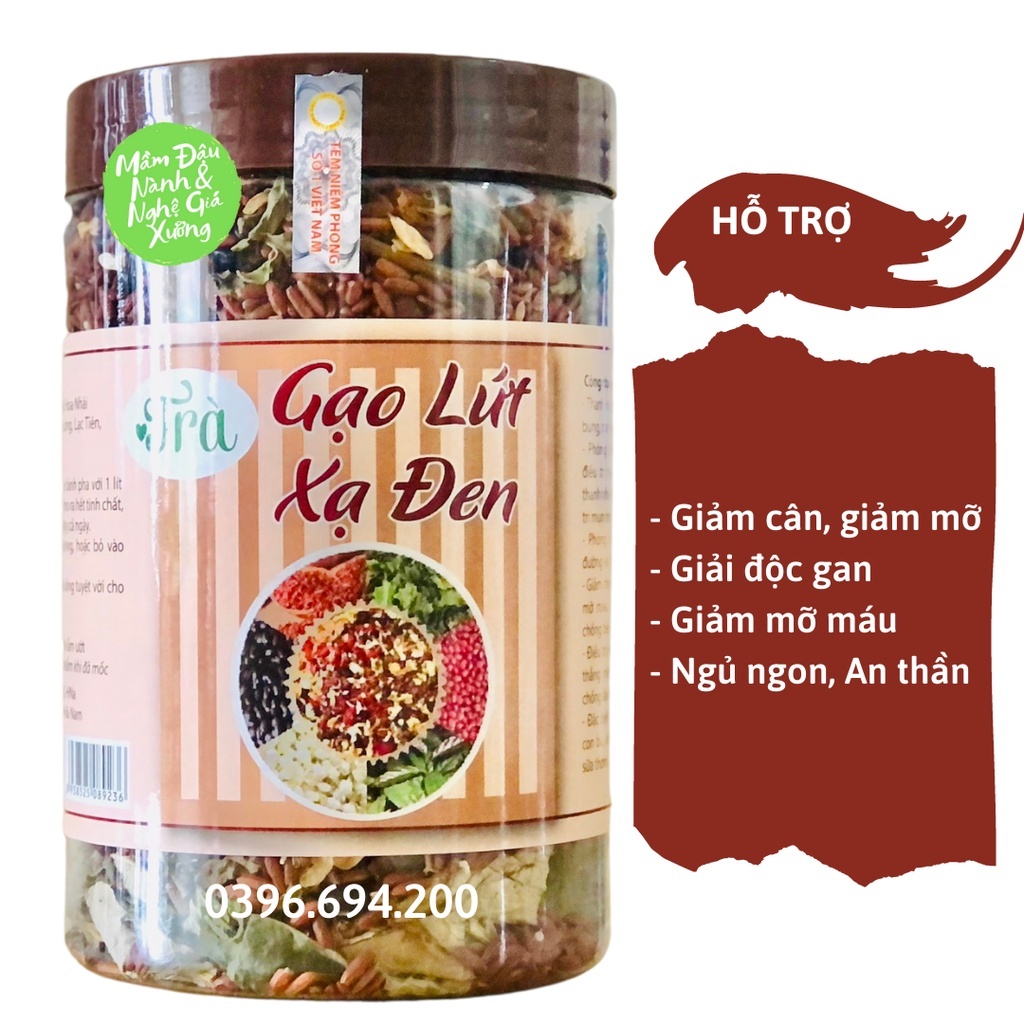 Trà Gạo Lứt Xạ Đen 350g(Hộp Tròn)