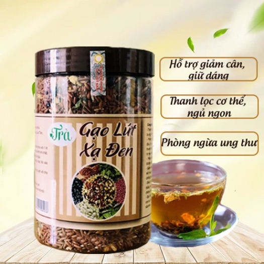 Trà Gạo Lứt Xạ Đen 350g(Hộp Tròn)