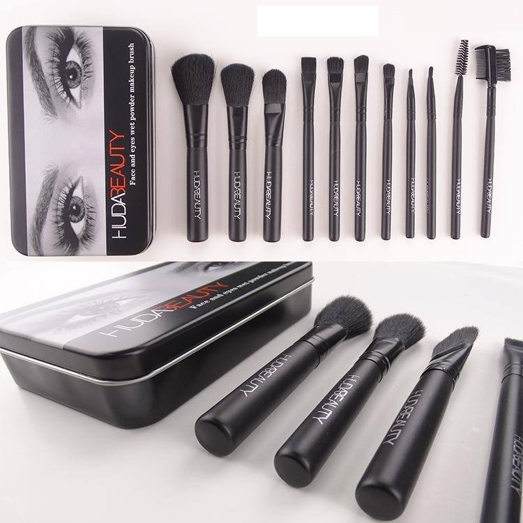 Bộ Cọ Trang Điểm 12 Cây HUDABEAUTY MAC Hộp Đen