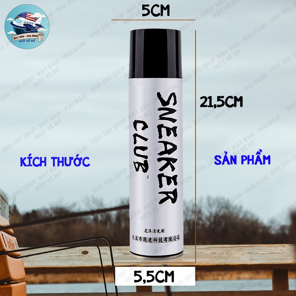 Chai Xịt Bọt Tuyết Vệ Sinh Giày SNEAKER CLUB 300ML(CHAI TRẮNG)