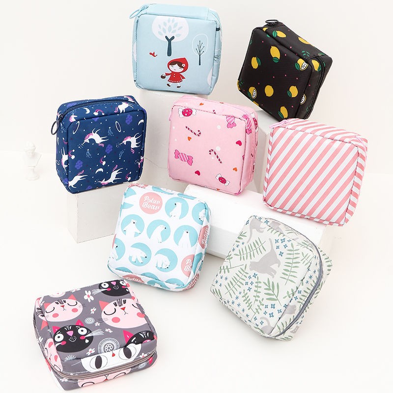 Túi Đựng Đồ Trang Điểm Mini Họa Tiết Cute 13x13x5cm(MỚI)