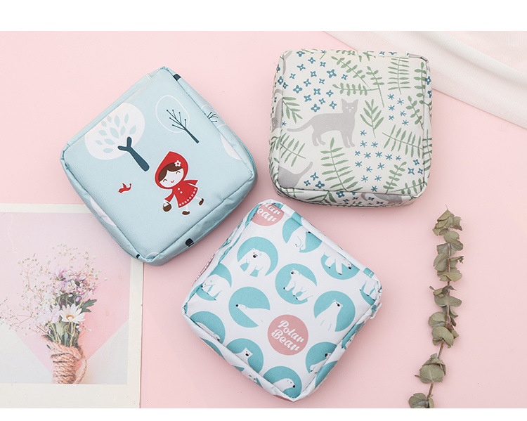 Túi Đựng Đồ Trang Điểm Mini Họa Tiết Cute 13x13x5cm(MỚI)