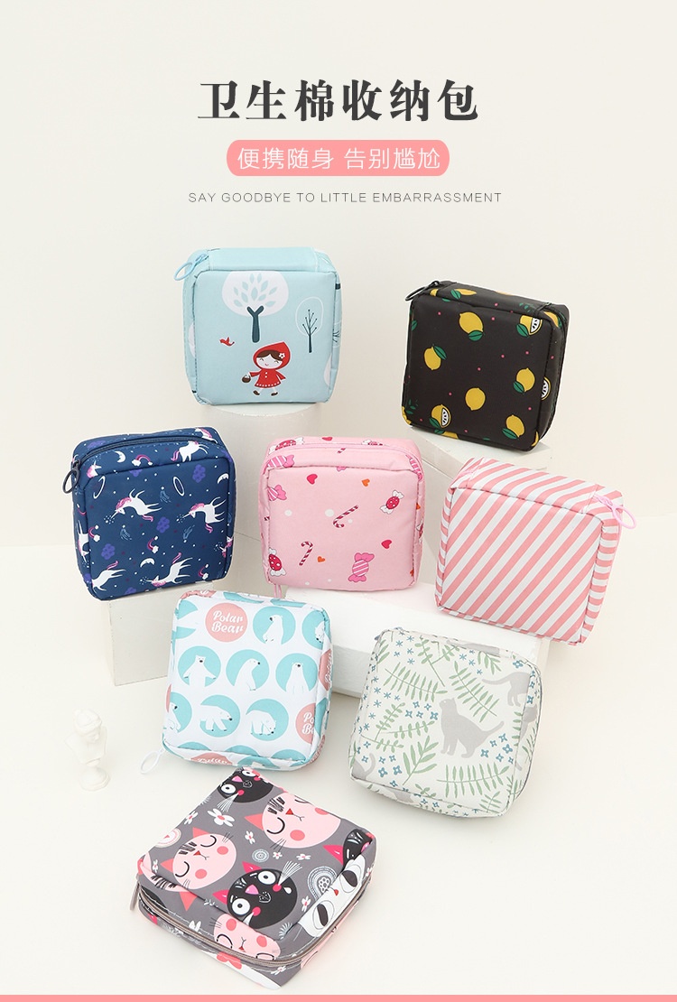 Túi Đựng Đồ Trang Điểm Mini Họa Tiết Cute 13x13x5cm(MỚI)