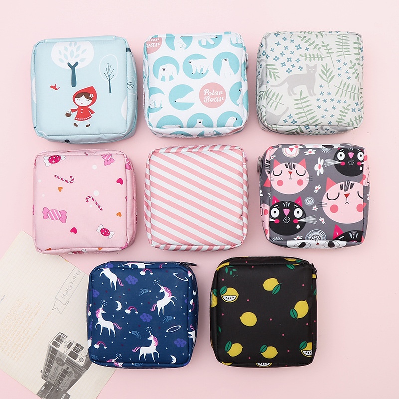 Túi Đựng Đồ Trang Điểm Mini Họa Tiết Cute 13x13x5cm(MỚI)