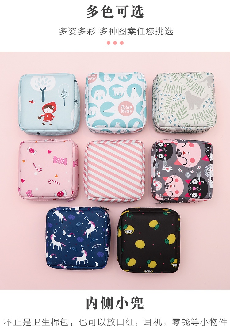 Túi Đựng Đồ Trang Điểm Mini Họa Tiết Cute 13x13x5cm(MỚI)