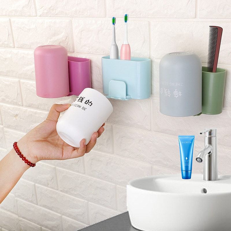 Kệ Gài Bàn Chải Đựng Kem Đánh Răng (Loại Đôi/Mẫu Nhỏ)