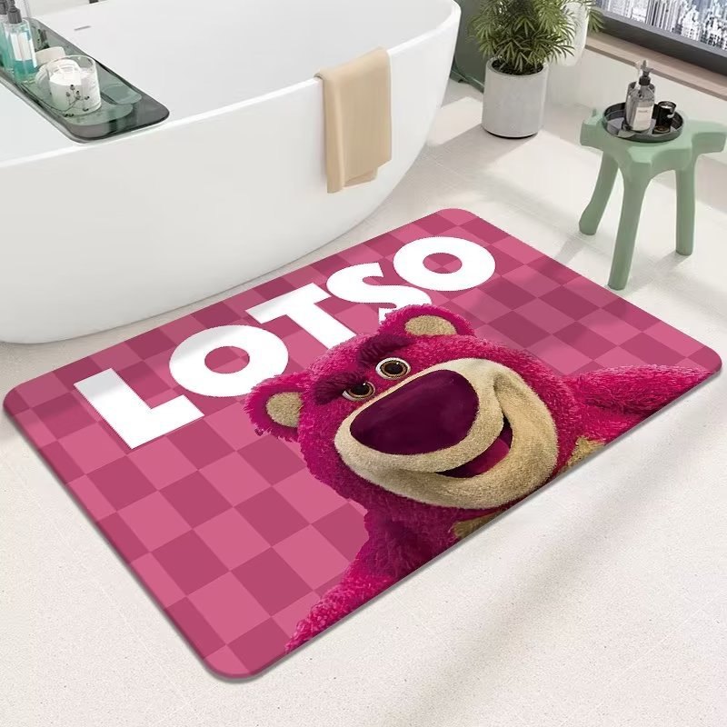 Thảm Chân Gấu Dâu LOTSO 60x40cm(Loại Vải,Đế Chống Trượt)