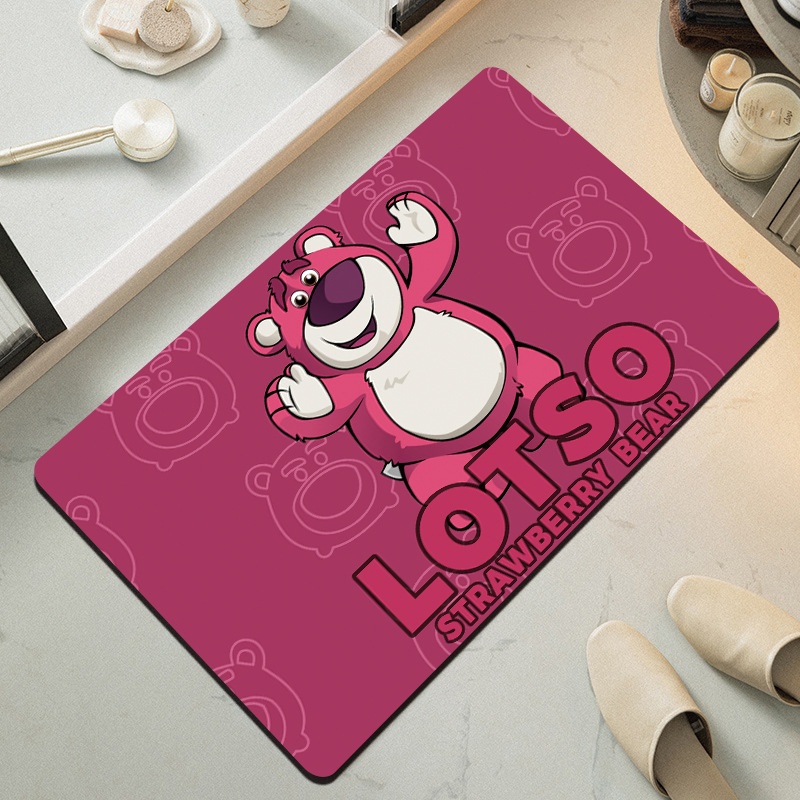 Thảm Chân Gấu Dâu LOTSO 60x40cm(Loại Vải,Đế Chống Trượt)