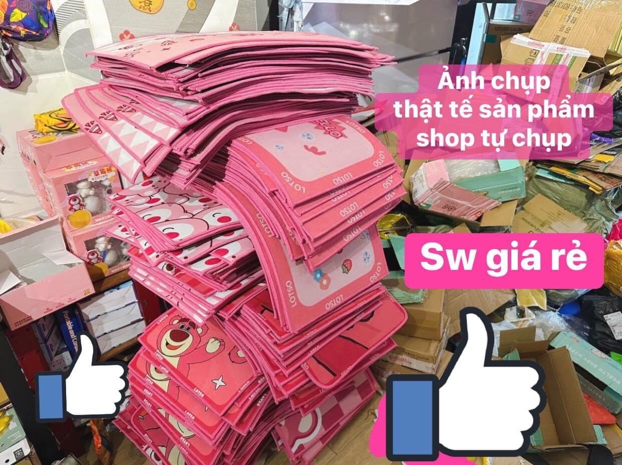 Thảm Chân Gấu Dâu LOTSO 60x40cm(Loại Vải,Đế Chống Trượt)
