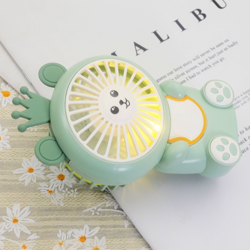 Quạt Tích Điện Cầm Tay Hình Thỏ Cute Có Đèn Kèm Dây Sạc USB NO.HK59-5