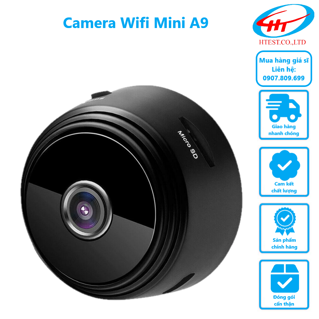 Camera An Ninh Wifi A9 Full HD Nhỏ Gọn Siêu Rẻ(Lắp Được Thẻ Nhớ)Màu Đen Hoặc Trắng Ngẫu Nhiên