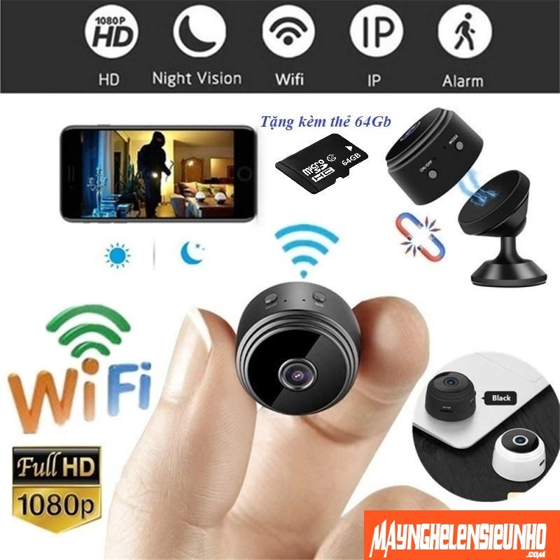 Camera An Ninh Wifi A9 Full HD Nhỏ Gọn Siêu Rẻ(Lắp Được Thẻ Nhớ)Màu Đen Hoặc Trắng Ngẫu Nhiên