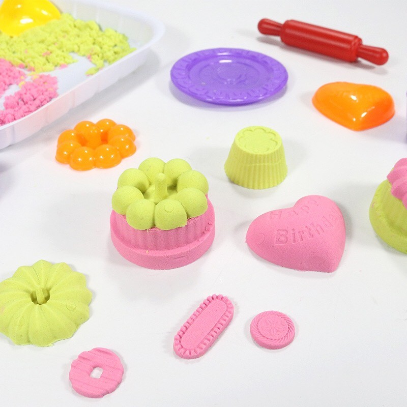 Đồ Chơi Cát Động Lực Kèm Khuôn Nặn PLAYSAND Building Blocks 500g Cát NO.LZY810