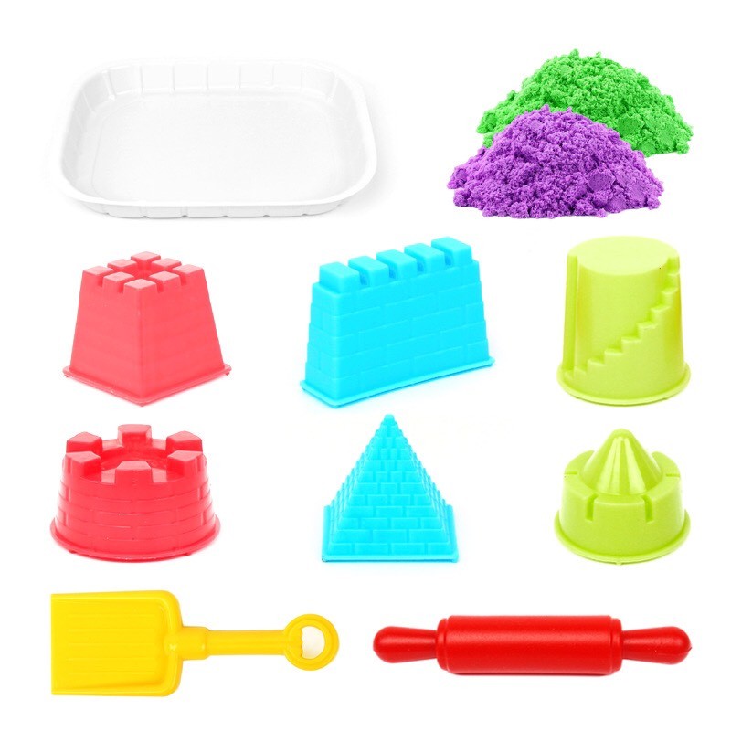 Đồ Chơi Cát Động Lực Kèm Khuôn Nặn PLAYSAND Building Blocks 500g Cát NO.LZY810