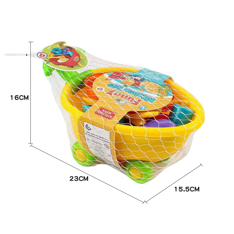 Bộ Đồ Chơi Xe Rùa Mini Kèm Bộ Đồ Bếp Nấu Ăn Cho Bé (Túi Lưới)