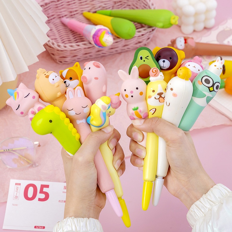 Bút Bi Nước Squishy Cute Bóp Cực Đã Tay Giảm Stress