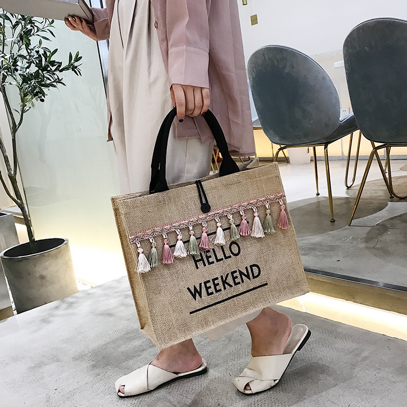 Túi Cói HELLO WEEKEND Siêu Hot Chụp Ảnh Checkin Sang Choảnh